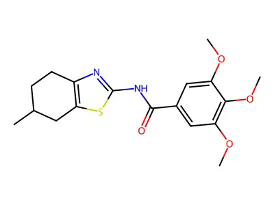 3,4,5-trimethoxy-N-(6-methyl-4,5,6,7-tetrahydro-1,3-benzothiazol-2-yl)benzamide structure
