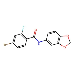 N-(benzo[d][1,3]dioxol-5-yl)-4-bromo-2-fluorobenzamide structure