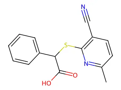 2-((3-Cyano-6-methylpyridin-2-yl)thio)-2-phenylacetic acid structure