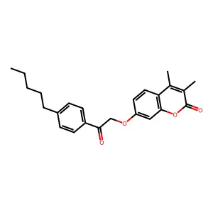 3,4-dimethyl-7-[2-oxo-2-(4-pentylphenyl)ethoxy]-2H-chromen-2-one structure