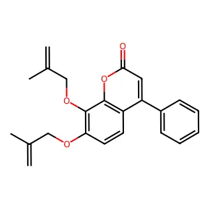 7,8-bis[(2-methylprop-2-en-1-yl)oxy]-4-phenyl-2H-chromen-2-one structure
