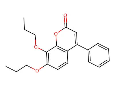 4-phenyl-7,8-dipropoxy-2H-chromen-2-one structure