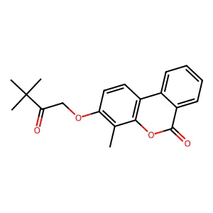 3-(3,3-dimethyl-2-oxobutoxy)-4-methyl-6H-benzo[c]chromen-6-one structure
