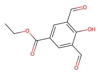Ethyl 3,5-diformyl-4-hydroxybenzoate structure