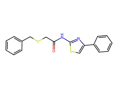 2-(benzylthio)-N-(4-phenylthiazol-2-yl)acetamide structure