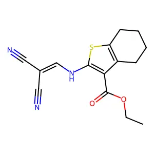 ETHYL 2-((2,2-DICYANOVINYL)AMINO)-4,5,6,7-TETRAHYDROBENZO[B]THIOPHENE-3-CARBOXYLATE structure