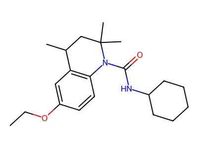 N-cyclohexyl-6-ethoxy-2,2,4-trimethyl-3,4-dihydroquinoline-1(2H)-carboxamide structure