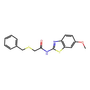 2-benzylsulfanyl-N-(6-methoxy-1,3-benzothiazol-2-yl)acetamide structure