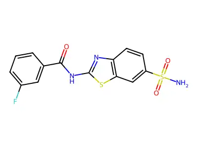 3-fluoro-N-(6-sulfamoyl-1,3-benzothiazol-2-yl)benzamide structure