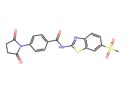 4-(2,5-dioxopyrrolidin-1-yl)-N-(6-methylsulfonyl-1,3-benzothiazol-2-yl)benzamide structure
