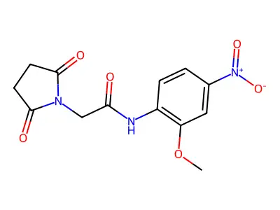 2-(2,5-dioxopyrrolidin-1-yl)-N-(2-methoxy-4-nitrophenyl)acetamide structure