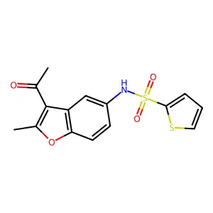 N-(3-acetyl-2-methyl-1-benzofuran-5-yl)-2-thiophenesulfonamide structure