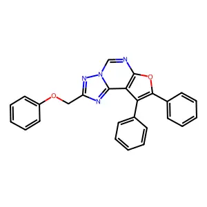 2-(Phenoxymethyl)-8,9-diphenylfuro[3,2-e][1,2,4]triazolo[1,5-c]pyrimidine structure