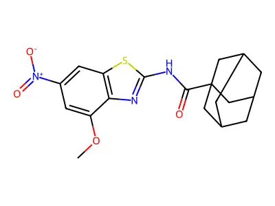 N-(4-methoxy-6-nitro-1,3-benzothiazol-2-yl)adamantane-1-carboxamide structure