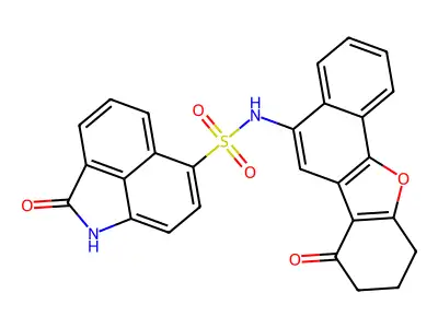 2-oxo-N-(7-oxo-9,10-dihydro-8H-naphtho[1,2-b][1]benzofuran-5-yl)-1H-benzo[cd]indole-6-sulfonamide structure