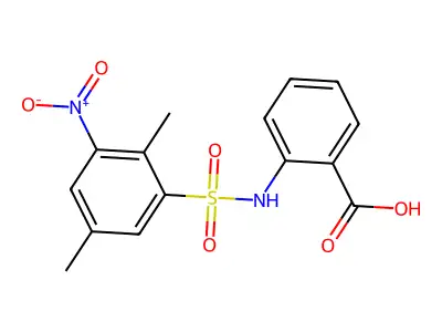 2-(2,5-Dimethyl-3-nitrobenzenesulfonamido)benzoic acid structure
