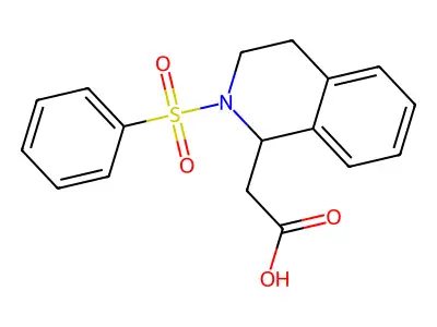 2-[2-(Benzenesulfonyl)-1,2,3,4-tetrahydroisoquinolin-1-yl]acetic acid structure