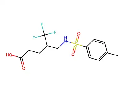 5,5,5-Trifluoro-4-(([(4-methylphenyl)sulfonyl]amino)methyl)pentanoic acid structure