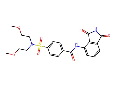 4-[bis(2-methoxyethyl)sulfamoyl]-N-(1,3-dioxoisoindol-4-yl)benzamide structure