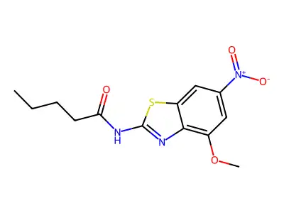 N-(4-methoxy-6-nitro-1,3-benzothiazol-2-yl)pentanamide structure