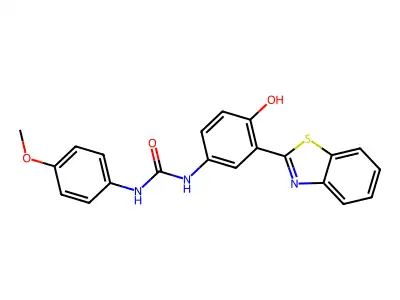 1-(3-(Benzo[d]thiazol-2-yl)-4-hydroxyphenyl)-3-(4-methoxyphenyl)urea structure
