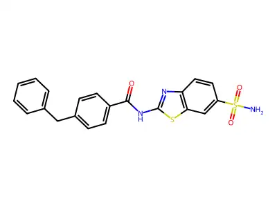4-benzyl-N-(6-sulfamoyl-1,3-benzothiazol-2-yl)benzamide structure