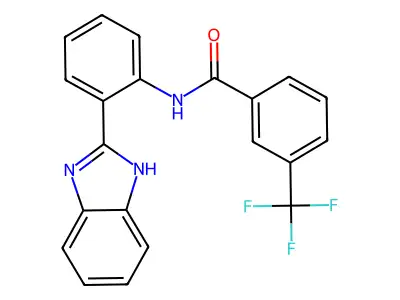 N-[2-(1H-benzimidazol-2-yl)phenyl]-3-(trifluoromethyl)benzamide structure