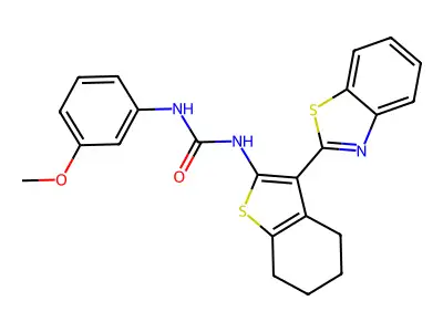 1-(3-(benzo[d]thiazol-2-yl)-4,5,6,7-tetrahydrobenzo[b]thiophen-2-yl)-3-(3-methoxyphenyl)urea structure