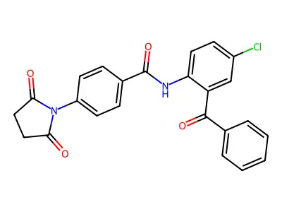 N-(2-benzoyl-4-chlorophenyl)-4-(2,5-dioxopyrrolidin-1-yl)benzamide structure