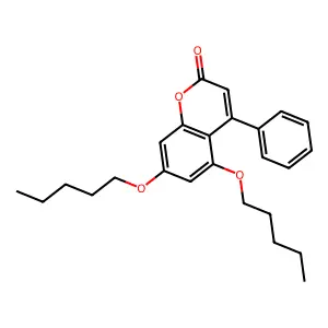 5,7-bis(pentyloxy)-4-phenyl-2H-chromen-2-one structure