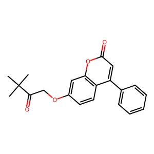 7-(3,3-dimethyl-2-oxobutoxy)-4-phenyl-2H-chromen-2-one structure