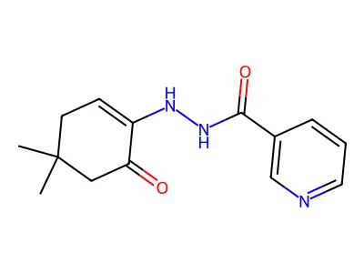 3-Pyridinecarboxylic acid, 2-(4,4-dimethyl-6-oxo-1-cyclohexen-1-yl)hydrazide structure
