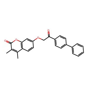 3,4-Dimethyl-7-[2-oxo-2-(4-phenylphenyl)ethoxy]chromen-2-one structure