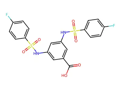 3,5-Bis(4-fluorobenzenesulfonamido)benzoic acid structure