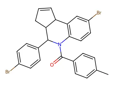 8-bromo-4-(4-bromophenyl)-5-(4-methylbenzoyl)-3a,4,5,9b-tetrahydro-3H-cyclopenta[c]quinoline structure