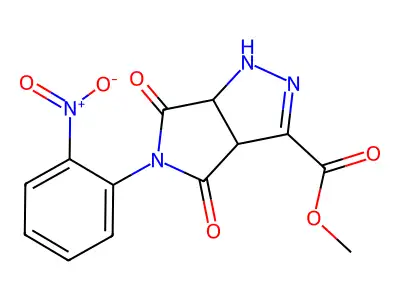 methyl 5-(2-nitrophenyl)-4,6-dioxo-3a,6a-dihydro-1H-pyrrolo[3,4-c]pyrazole-3-carboxylate structure