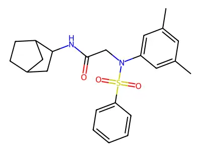 N-bicyclo[2.2.1]hept-2-yl-2-[3,5-dimethyl(phenylsulfonyl)anilino]acetamide structure