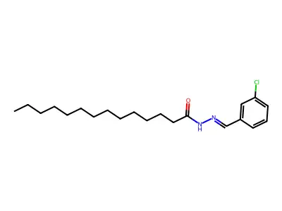 N-[(3-chlorophenyl)methylideneamino]tetradecanamide structure