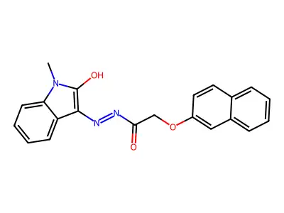 N'-(1-Methyl-2-oxoindolin-3-ylidene)-2-(naphthalen-2-yloxy)acetohydrazide structure