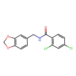 N-(1,3-benzodioxol-5-ylmethyl)-2,4-dichlorobenzamide structure