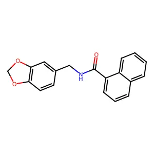 N-(1,3-benzodioxol-5-ylmethyl)naphthalene-1-carboxamide structure