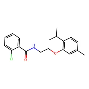 2-chloro-N-[2-(5-methyl-2-propan-2-ylphenoxy)ethyl]benzamide structure