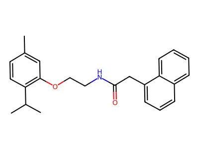 N-[2-(5-methyl-2-propan-2-ylphenoxy)ethyl]-2-naphthalen-1-ylacetamide structure