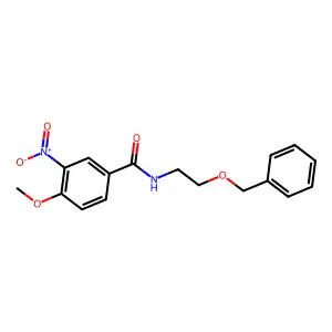 4-methoxy-3-nitro-N-(2-phenylmethoxyethyl)benzamide structure