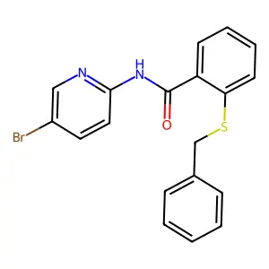 2-(benzylsulfanyl)-N-(5-bromopyridin-2-yl)benzamide structure