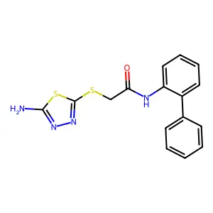 N-([1,1'-Biphenyl]-2-yl)-2-((5-amino-1,3,4-thiadiazol-2-yl)thio)acetamide structure