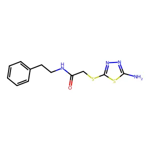 2-[(5-Amino-1,3,4-thiadiazol-2-yl)sulfanyl]-N-(2-phenylethyl)acetamide structure