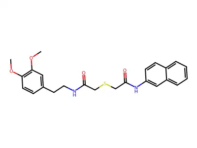 N-[2-(3,4-dimethoxyphenyl)ethyl]-2-[2-(naphthalen-2-ylamino)-2-oxoethyl]sulfanylacetamide structure