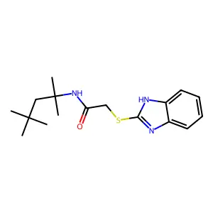 2-(1H-benzimidazol-2-ylsulfanyl)-N-(2,4,4-trimethylpentan-2-yl)acetamide structure