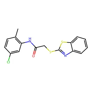 2-(1,3-benzothiazol-2-ylsulfanyl)-N-(5-chloro-2-methylphenyl)acetamide structure